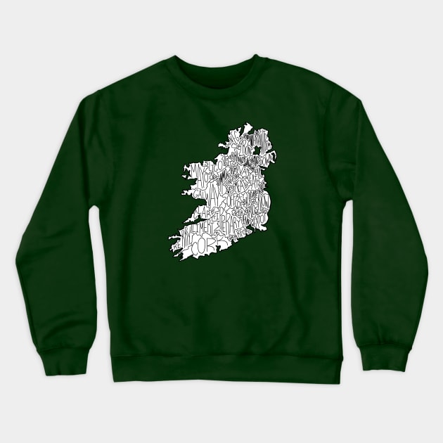 Map of Irish Counties Crewneck Sweatshirt by calenbundalas